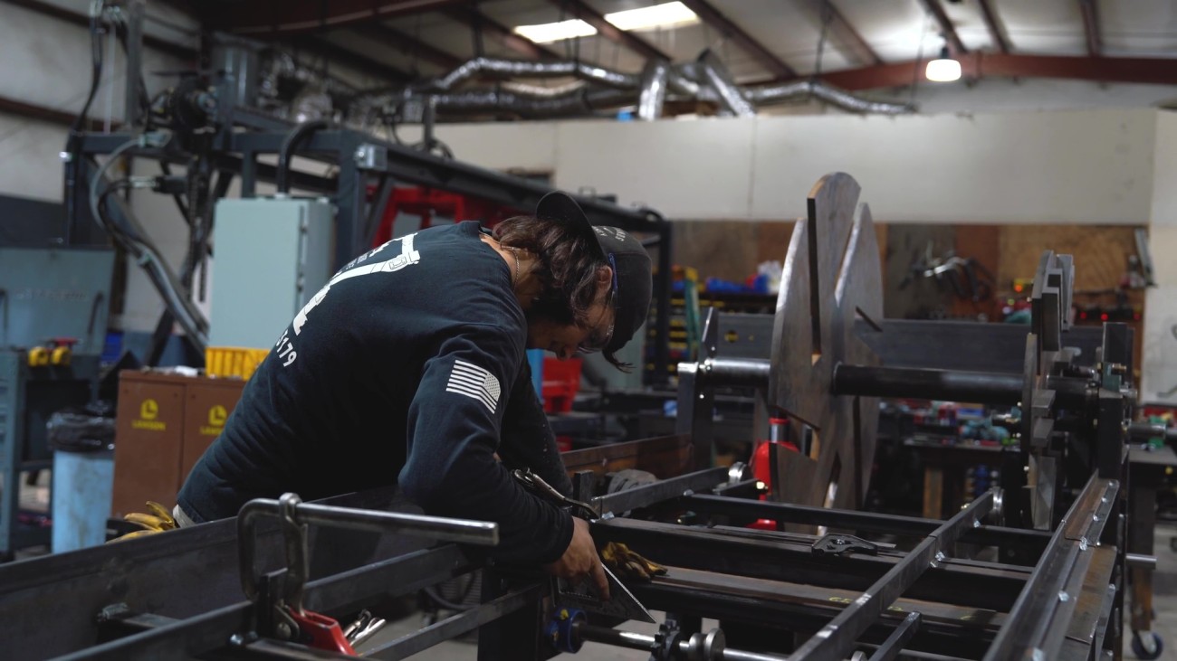 person working on machines