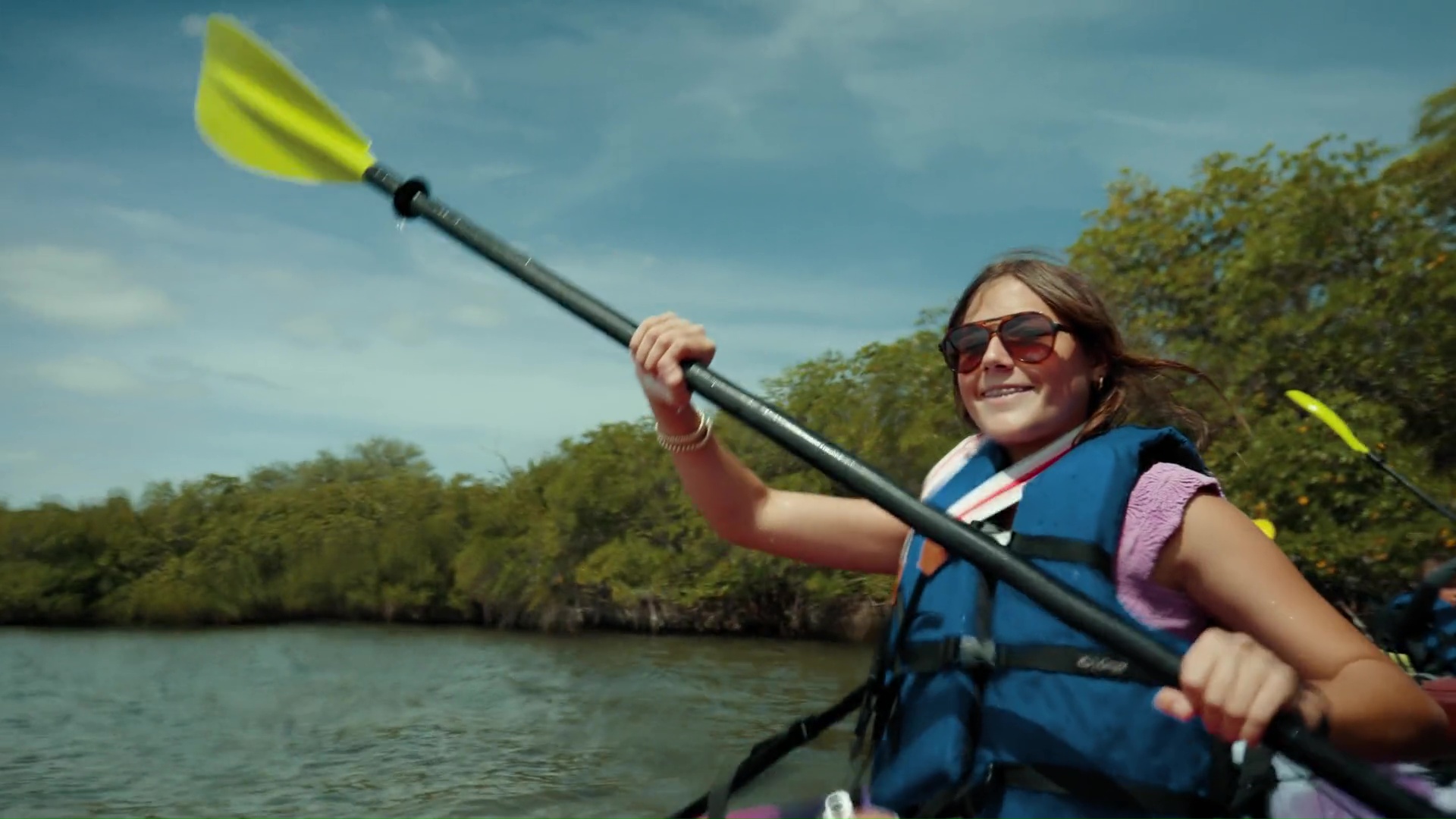woman kayaking
